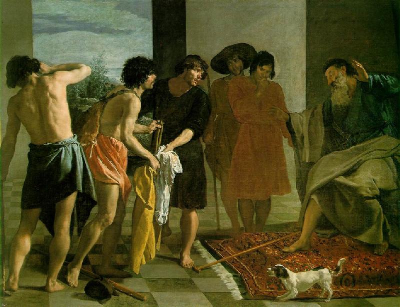 VELAZQUEZ, Diego Rodriguez de Silva y Joseph's Bloody Coat Brought to Jacob sey Germany oil painting art